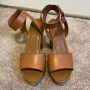 Tommy Hilfiger wedges- tan and cork. Size 7.5
